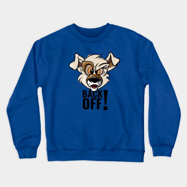 Karate Dog Back Off Crewneck Sweatshirt by Purple Canvas Studio